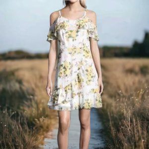Disney Princess Floral Cold Shoulder Ruffle Dress Size XXL